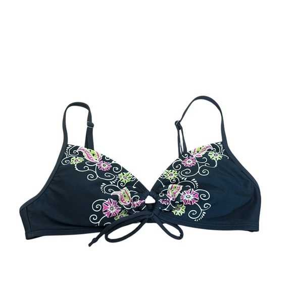 Athleta Other - Athleta Grey Paisley Floral Off Shore Padded Bikini Top Swimwear Womens Sz XS